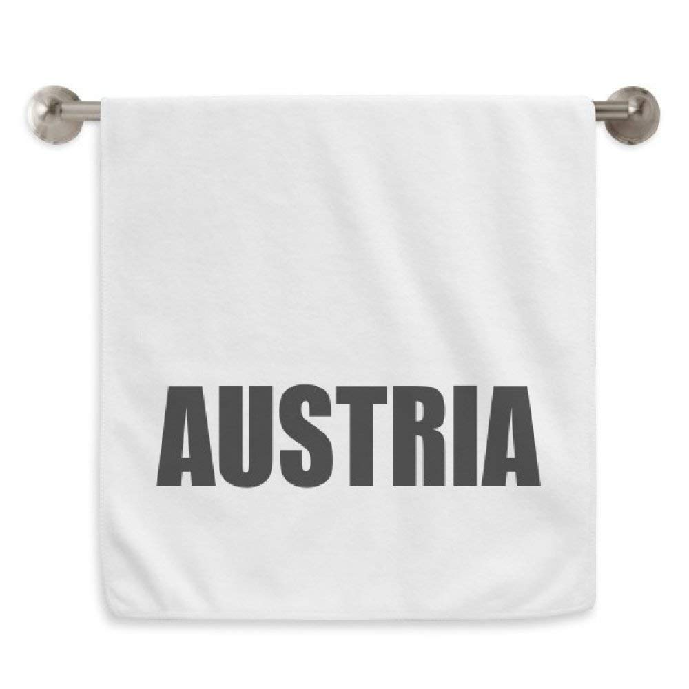 DIYthinker Austria Country Name Black Circlet White Towels Soft Towel Washcloth 13X29 Inch