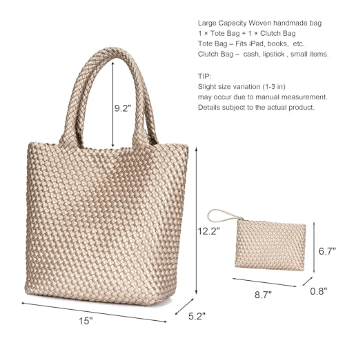 Bolso tote trenzado vegano para mujer miniatura 4
