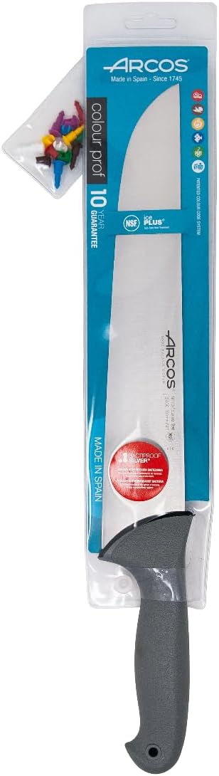 Arcos Butcher Knife 12 Inch Nitrum Stainless Steel. Professional Cooking Knife For Cutting Meat, Fish and Vegetables. Ergonomic Polyoxymethylene Handle. Series 2900. Color Black.
