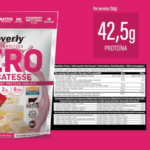 Beverly-ZERO-DELICATESSE-1-Kg-Proteina-Hidrolizada-Whey-al-85-Con-Digezyme-y-Tolerase-Masa-muscular-y-fuerza-CHOCOLATE-BLANCO-FRESA