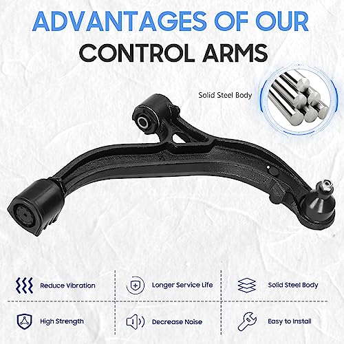 Front Lower Complete Control Arms w/Ball Joints Suspension Kit for 2001-2007 Town & Country/Dodge Caravan/Dodge Grand Caravan, 2001-2003 Voyager K620004 K620005 (2PCs) - Image 4