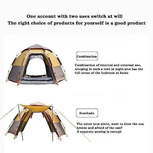 Carpa Hexagonal para 6 Personas, Doble Puerta, Protección Solar miniatura 4