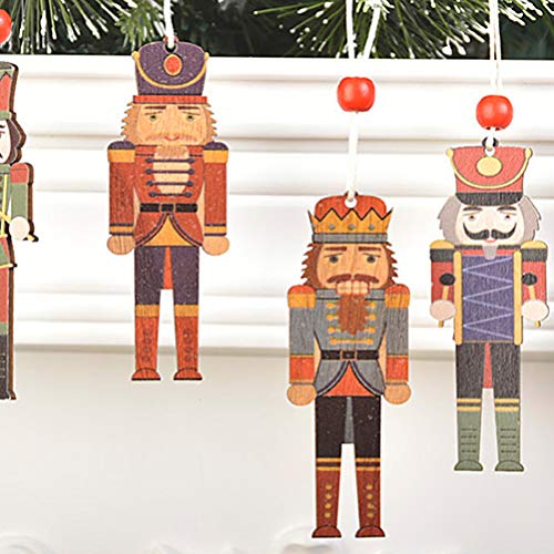 PRETYZOOM Pingentes de Natal Quebra-Nozes de Madeira com Corte Soldado Quebra-Nozes Colorido, Pingen