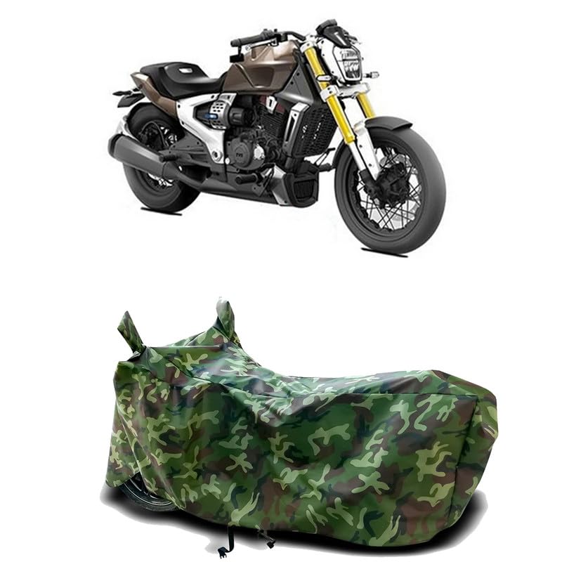 Image of DUFFEL-100% Heat Protection Two Wheeler Bike /Scooty Body Cover for TVS Zeppelin Water Resistance /UV-Rays /Birds Dropping /Scratchproof /Dust Proof /Waterproof[Green Jungle Print]