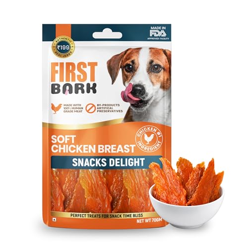 Dog Treats for Adult Dog & Puppy – Snack Delights Chicken Jerky for Dogs, Small Dogs & Shih Tzu | Dog Snacks & Puppy Treats – Soft Chicken Breast (70g