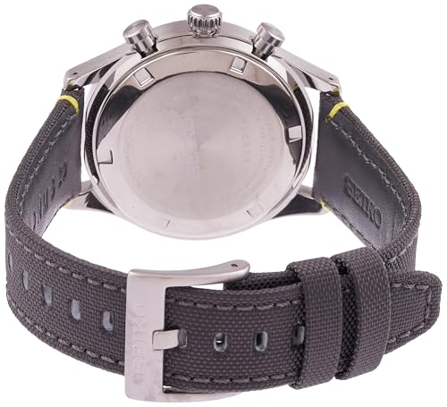 Seiko Leather Dress Chronograph Men Watch Ssb423P1, Grey Dial, Bandcolor-Black - Image 2
