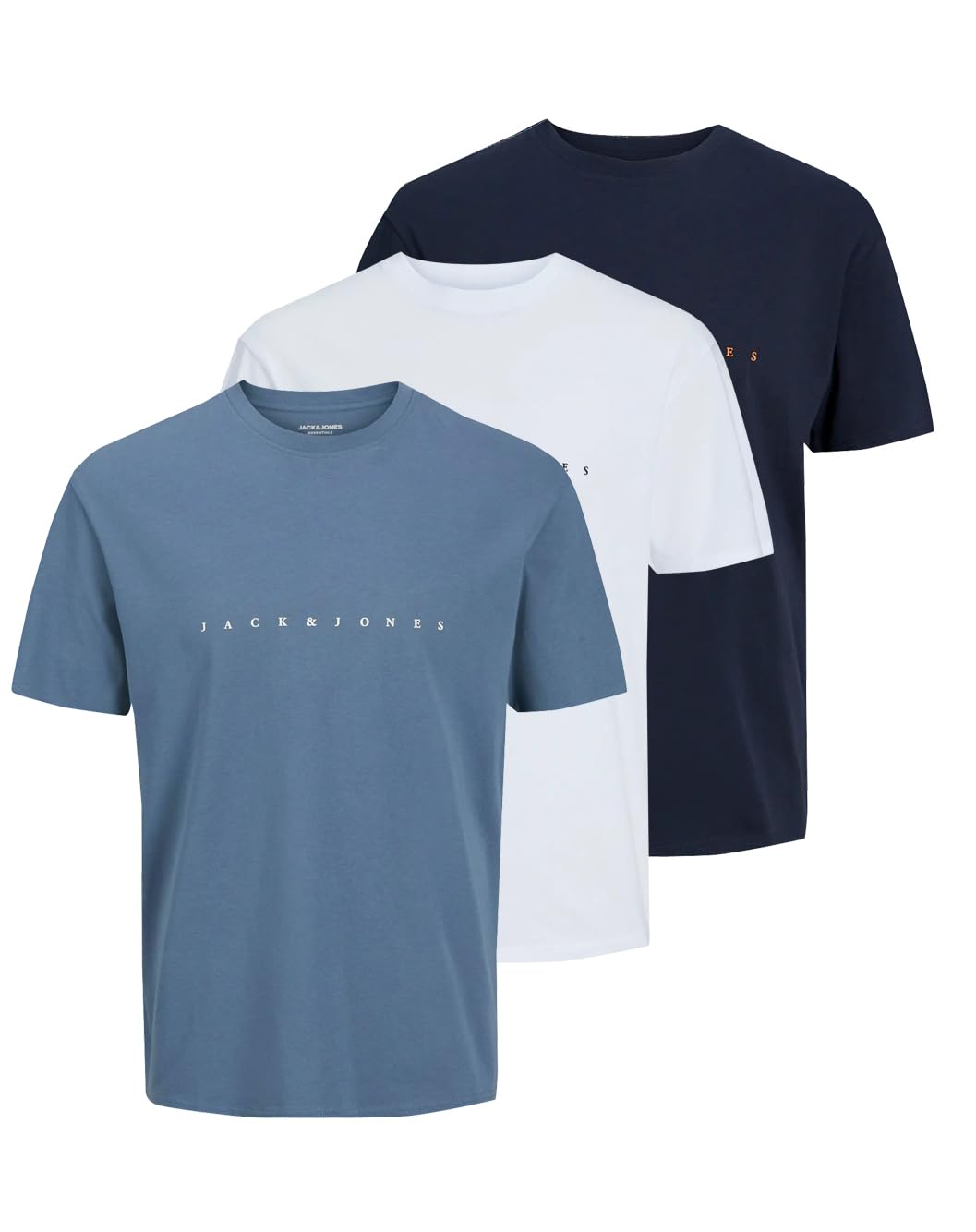 JACK & JONES Herren JJSTAR JJ Tee SS MP, B/Dark Navy/Blue Mirage/White, XS