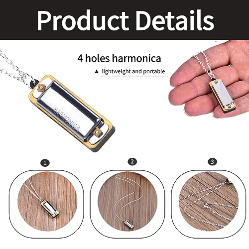 Mini Harmonica, Clé C 4 Trous Collier Harmonica Portable pour Enfants Débutant(Silver) - Les Beatles, Paul McCartney, John Lennon, RIngo Starr, George Harrison Mini Harmonica, Clé C 4 Trous Collier Harmonica Portable pour Enfants Débutant(Silver) – Image 3