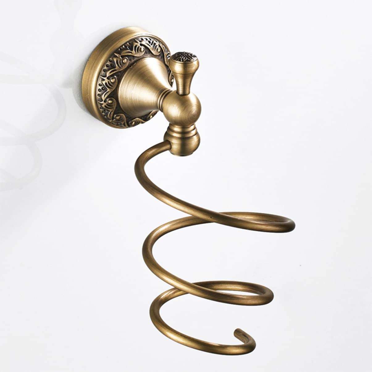 Soporte Cobre Pelo para Pared Secador Espiral en y Acero Inoxidable, Protección contra Arañazos, Adecuado para Baño y Peluquería