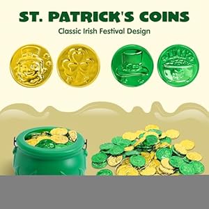 Joyin208stpatricksdayluckyleprechaunplasticcoinsand1largegreencauldronwithhandlesaintpatrickspotofgoldpartysupplies Urban Country Home Decor Joyin 208 st patricks day lucky leprechaun plastic coins and 1 large green cauldron with handle saint patricks pot of gold party supplies urban country home decor