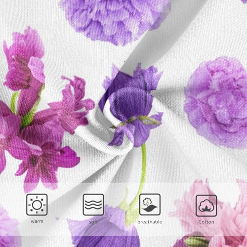 Personalized Toddler Underwear Floral 2t Cotton Little Girl Panties Purple Pink Flowers White Briefs Undies Kids3