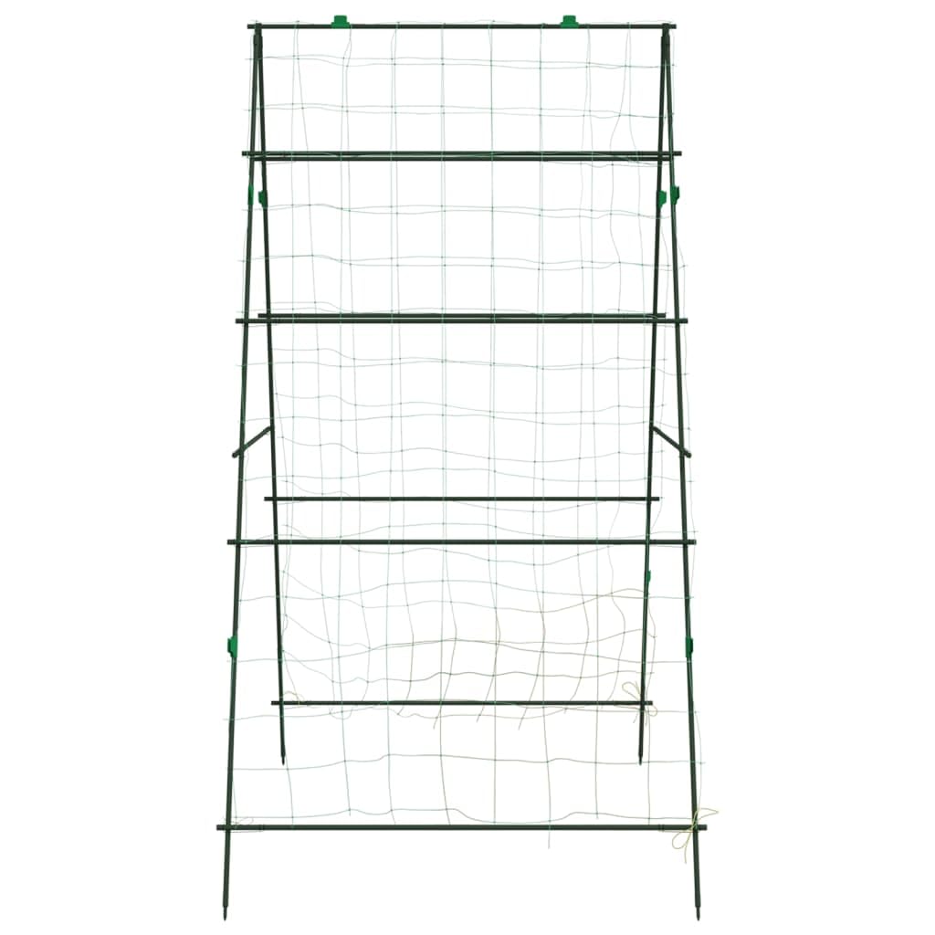 Treillis de jardin pour plantes grimpantes en acier avec cadre en A, support robuste, filet de protection, fixation facile, idéal pour vignes, roses, tomates, croissance saine
