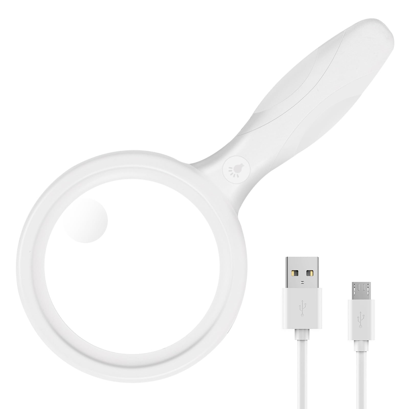 Lupa con luz, 33 LED de color blanco, 30 aumentos, lupa para lectura iluminada, lupa recargable por USB, lupa con luz