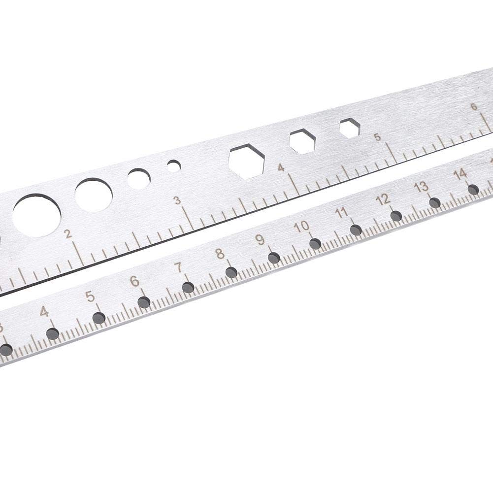 Stainless Steel Ruler, Metal Measuring Tool with Protractor for Drafting and Office School Use
