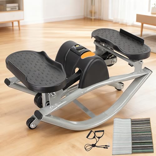 WIKONALK Portable Rock Stepper Home Workout Machine-Low-Impact Lateral Steppers,Lateral Rocking Fitness Stepper for Leg Core Glute Training,Abs Compact Side-to-Side Steppers for Gym Home,Unisex