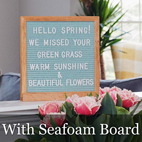 Felt Like Sharing 10” Oak Frame Letterboard For Felt Letter Boards, Letter Board Stand Adjustable Thumb Screw For Snug Fit, Fits Most 10” Changeable Letter Boards, Letter Board Accessories Wood Stand #TOP1