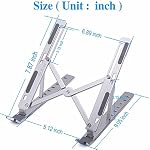 Support pour ordinateur portable pour bureau, Arae Support en aluminium portable ergonomique réglable, support d'ordinateur pliable 6 Riser pour ordinateur portable antidérapant Angles Compatible avec les ordinateurs portables de 9-15.6 pouces (Sliver)