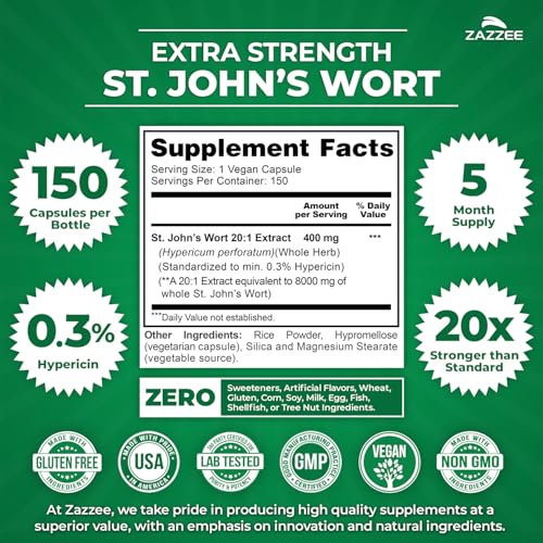 Zazzee Extra Strength St. John’s Wort
