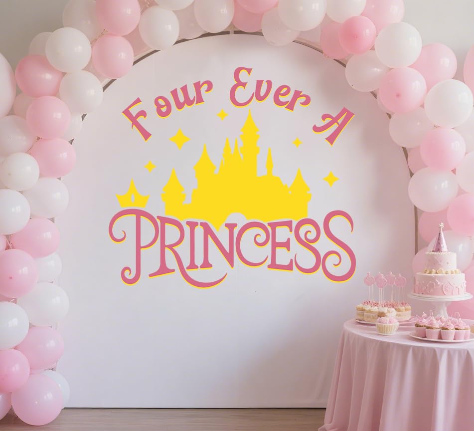 Vinilo Decorativo Four Ever a Princess para Fiesta miniatura 1