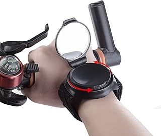 Bicycle Rear View Mirror, Rotatable Adjustable Mountain Road Bike Cycling Wrist Band Rear View Mirror, Safe Rearview Mirror for Wheelchair