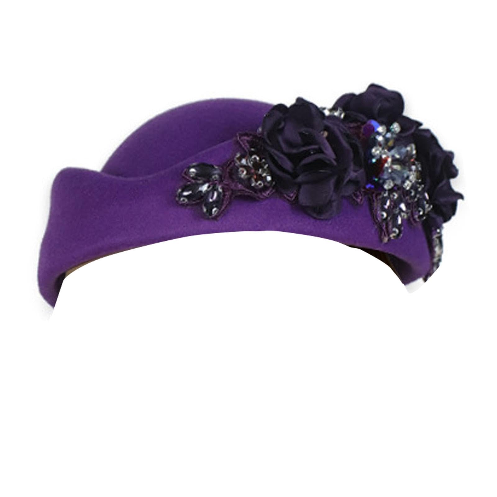 MICFENY Vintage Aircrew Berets With Embellished Design Soft Fabric Unisex Headwear Lightweight 11 Color