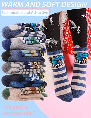 ANTSANG Kids Merino Wool Hiking Socks for Toddlers Boys Girls Warm Thick Thermal Crew Boot Heavy Cozy Gift Socks 6 Pairs4
