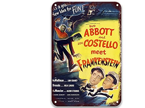 Tgdb Abbott And Costello Meet Frankenstein Tin Signs Metal Poster Art Decoration For Dining Room Toilet Decorative Man Cave 8X12 Inches #TOP16