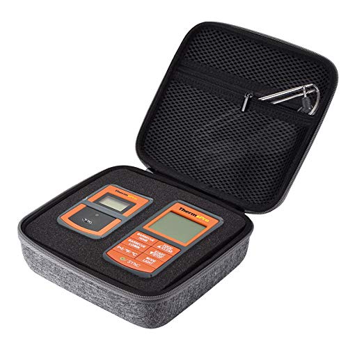 SKYNEW Case Compatible ThermoPro TP20/TP08/TP07, Wireless Remote Digital Cooking Meat Food Thermometer，Case Bag for Food Thermometers ，Waterproof Hard Case for Travel, Camp, and BBQ, Light Grey