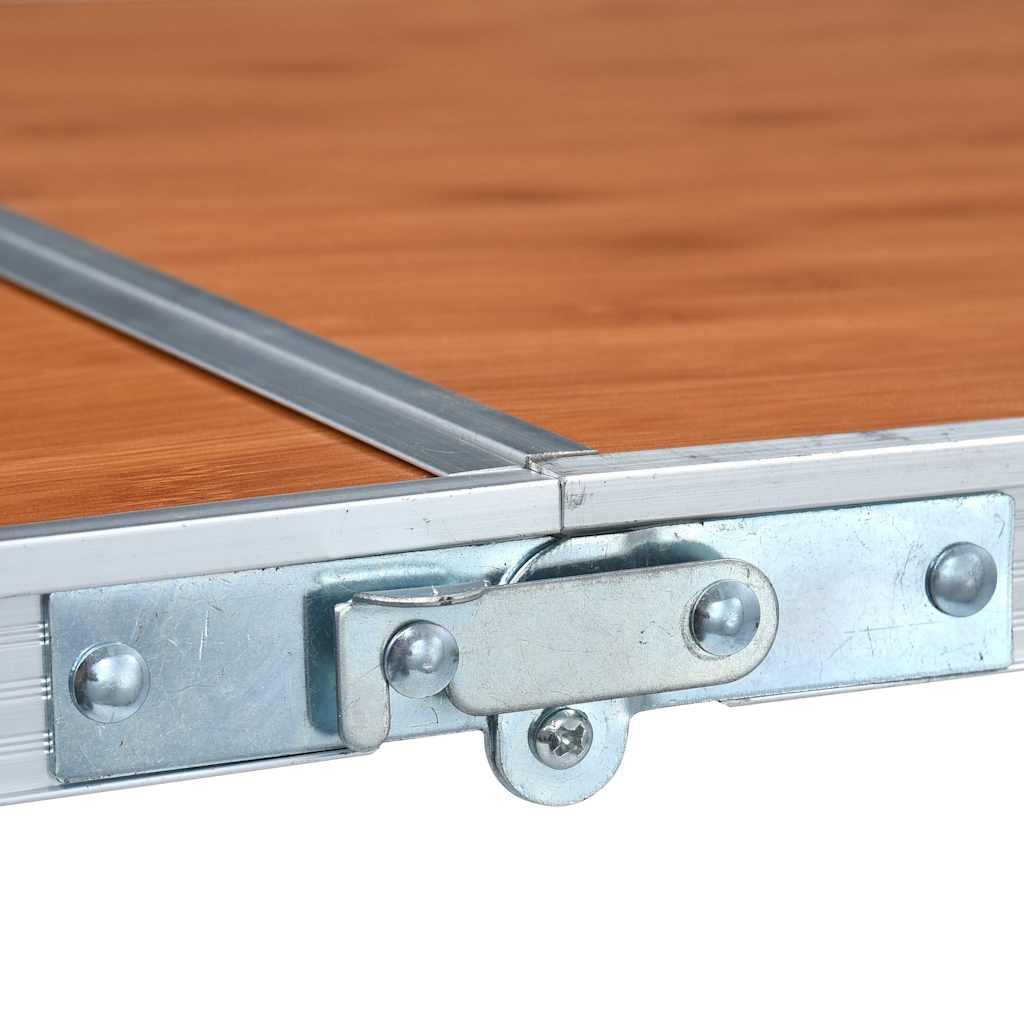 Générique Table Pliable de Camping Aluminium 240x60 cm,équipements Sportifs,Loisirs de Plein air,Camping et randonnée,Meubles de Camping,Brun,9.59 KG,48176
