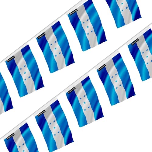 Guirlande drapeau du Honduras 14x21cm de 50 fanions en lot pour pavoisement festif