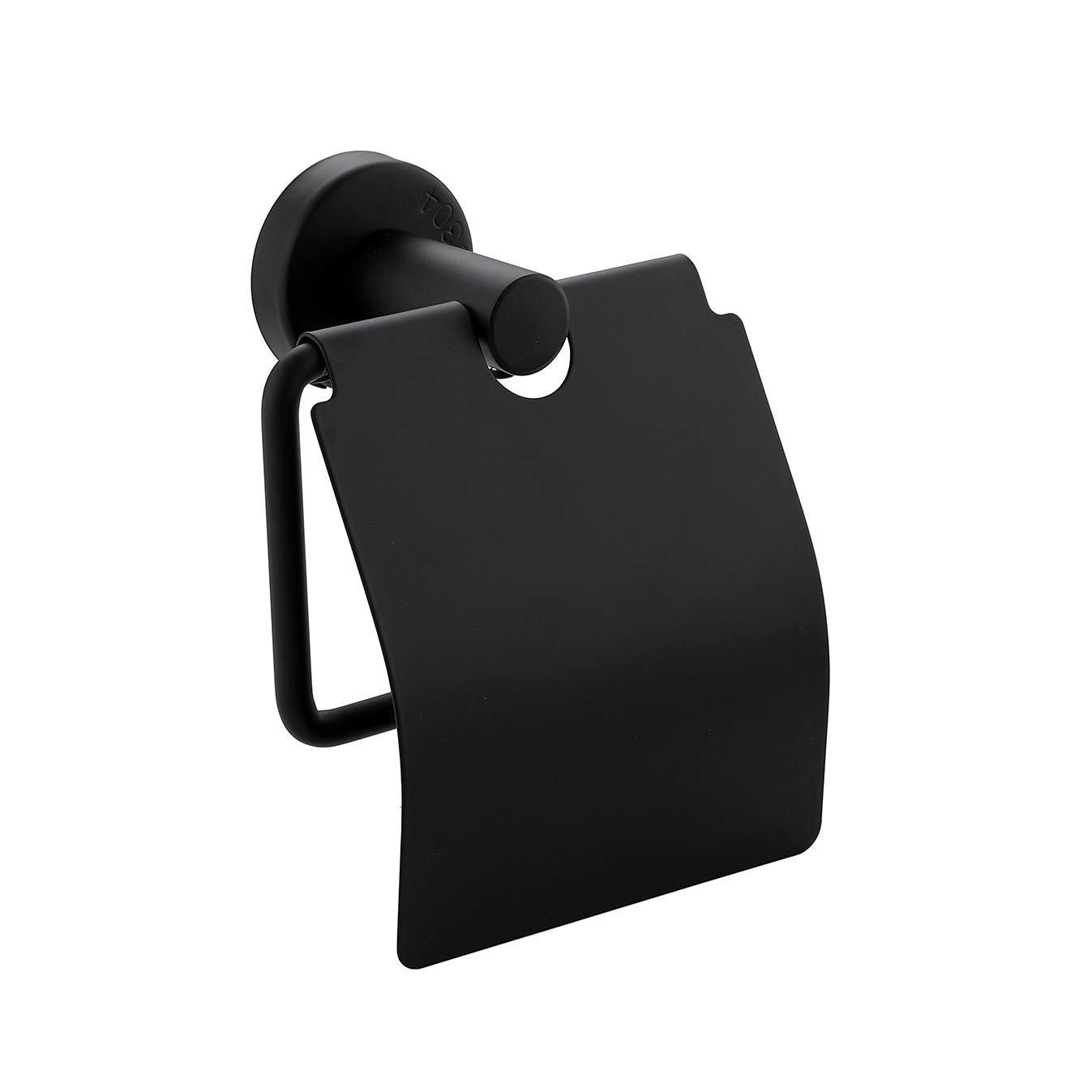 Toilet Paper Holder Matte Black with Waterproof Cover Tissue Roll Holder for Bathroom Organization and Storage Single Post/Hook Toilet Tissue Holder Wall Mounted