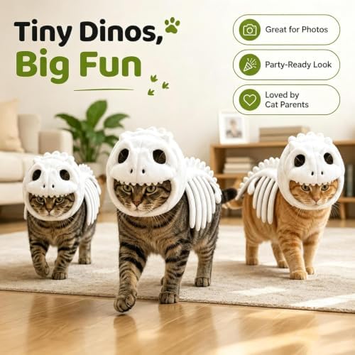 Cat Dog Dinosaur Skeleton Costume | Pet Dino Skeleton Halloween Costumes - 5