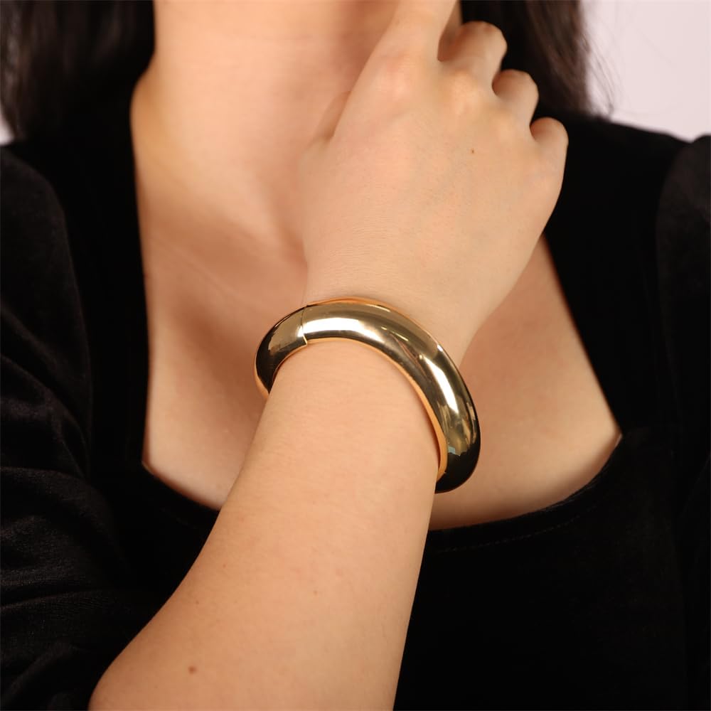 Sither Cuff Bangle Bracelet For Women Chunky Open Bracelet Fashion 14K Bracelet for Halloween Party Christmas Gift - Image 3