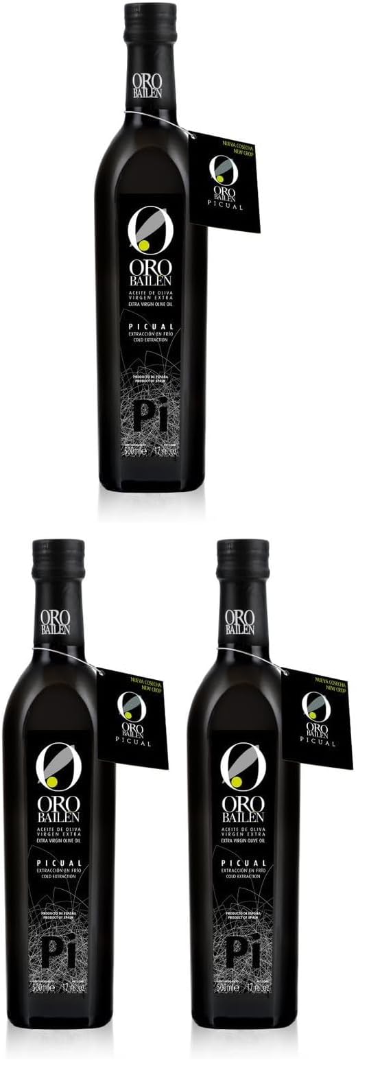 Oro Bailén | Aceite De Oliva Virgen Extra (Picual, 500ml) (Paquete de 3)