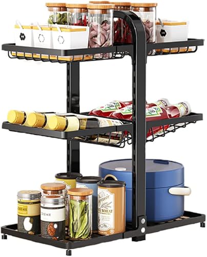 Miniatura 6 de Estante de almacenamiento multifuncional de la tabla de la parte superior de la tabla estante de almacenamiento de la cocina de múltiples capas (2