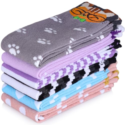 SDBING Kids Girls Knee High Socks Crazy Funny Gift Novelty Soft Cute Animal Dress Long Socks 6 Pairs2