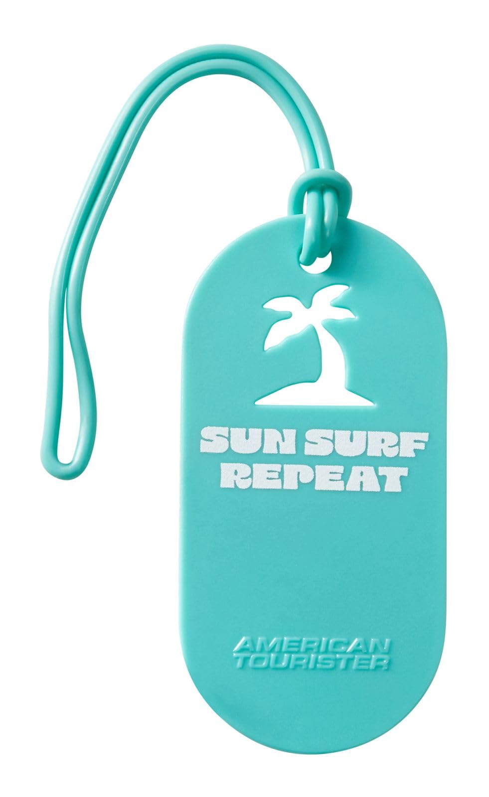 American Tourister Luggage Tags - for suitcases and Bags, with Print and Address Card, Set of 2 - Sun Surf Repeat
