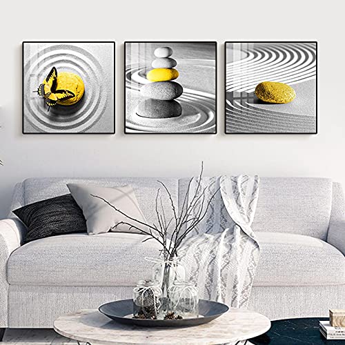 Peinture Moderne Toile Papillon Nordique | Impression Haute Définition Triptyque 70x70cm