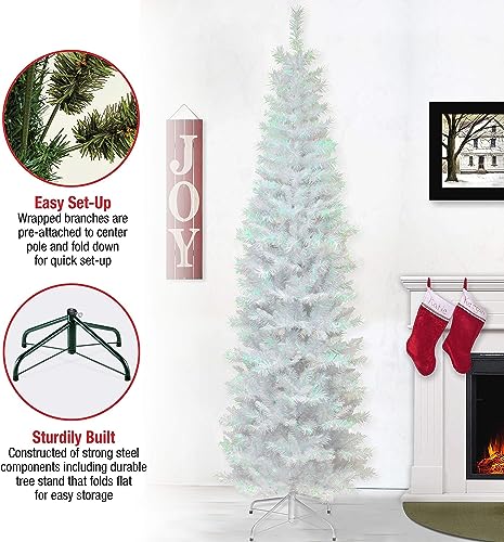 National-Tree-Company-Artificial-Christmas-Tree-White-Tinsel-Includes-Stand-7-feet National Tree Company Artificial Christmas Tree White Tinsel Includes Stand 7 feet