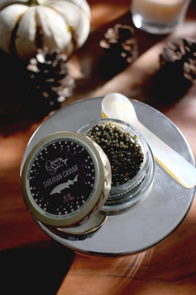 Caviar Star Luxurious MALOSSOL Siberian Sturgeon Caviar - Sustainably Farmed Premium Acipenser Baerii Roe - Gourmet Delicacy with Rich, Buttery, Nutty Flavor - 1 Ounce