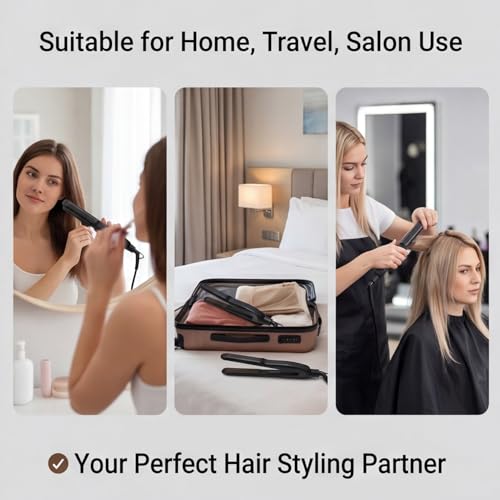 Plancha para cabello con temperatura ajustable y voltaje amplio miniatura 3