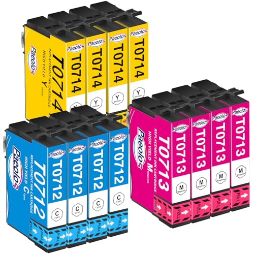 Paeolos T0715 Lot de Cartouches d'encre compatibles avec Epson T0711 T0712 T0713 T0714 Stylus SX218 SX100 SX110 SX200 SX210 SX215 SX400 SX405 SX415 SX410 SX510...