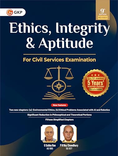 Image of Ethics Integrity Aptitude Book for UPSC IAS Civil Services Mains Examination | GS Paper 4 Prelims Mains | 9th Edition 2025 | Previous Year Solved Papers | G Subba Rao P N Roychowdhury GKP
