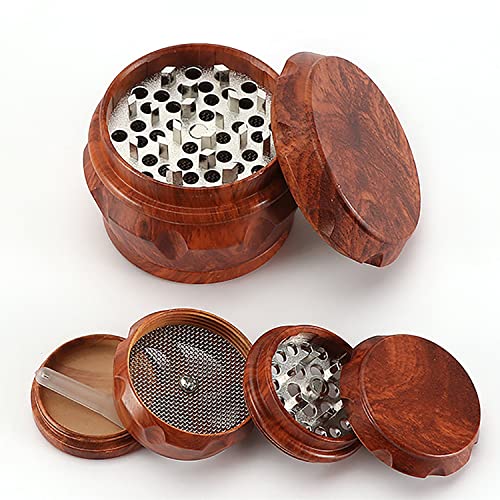 Herb Grinder, Gliuyiza Spice Grinder 2.5 Inch,Plastic Weed Grinder with Imitation Wood Grain