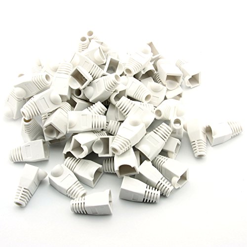 Maxmoral 100-Pack CAT5E CAT6 RJ45 Ethernet Network Cable Strain Relief Boots - White