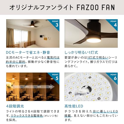 FAZOO FAN シーリングファンライト IF0160L LED の商品画像 5