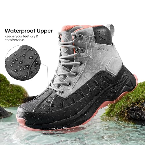 NORTIV 8 Women's Waterproof Hiking Boots Outdoor Trekking Camping Trail Hiking Boots - Image 3
