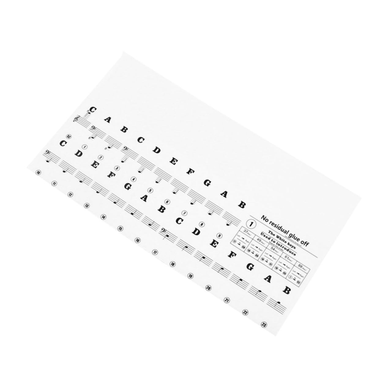 ifundom Beginner Learning Stickers Set for Piano 37/49/54/61/88 Key Removable Piano Keyboard Sticker Pack
