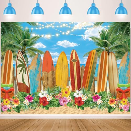 Toile de fond de fête d'été Aloha et surf 2,4x1,8m décor de studio photo
