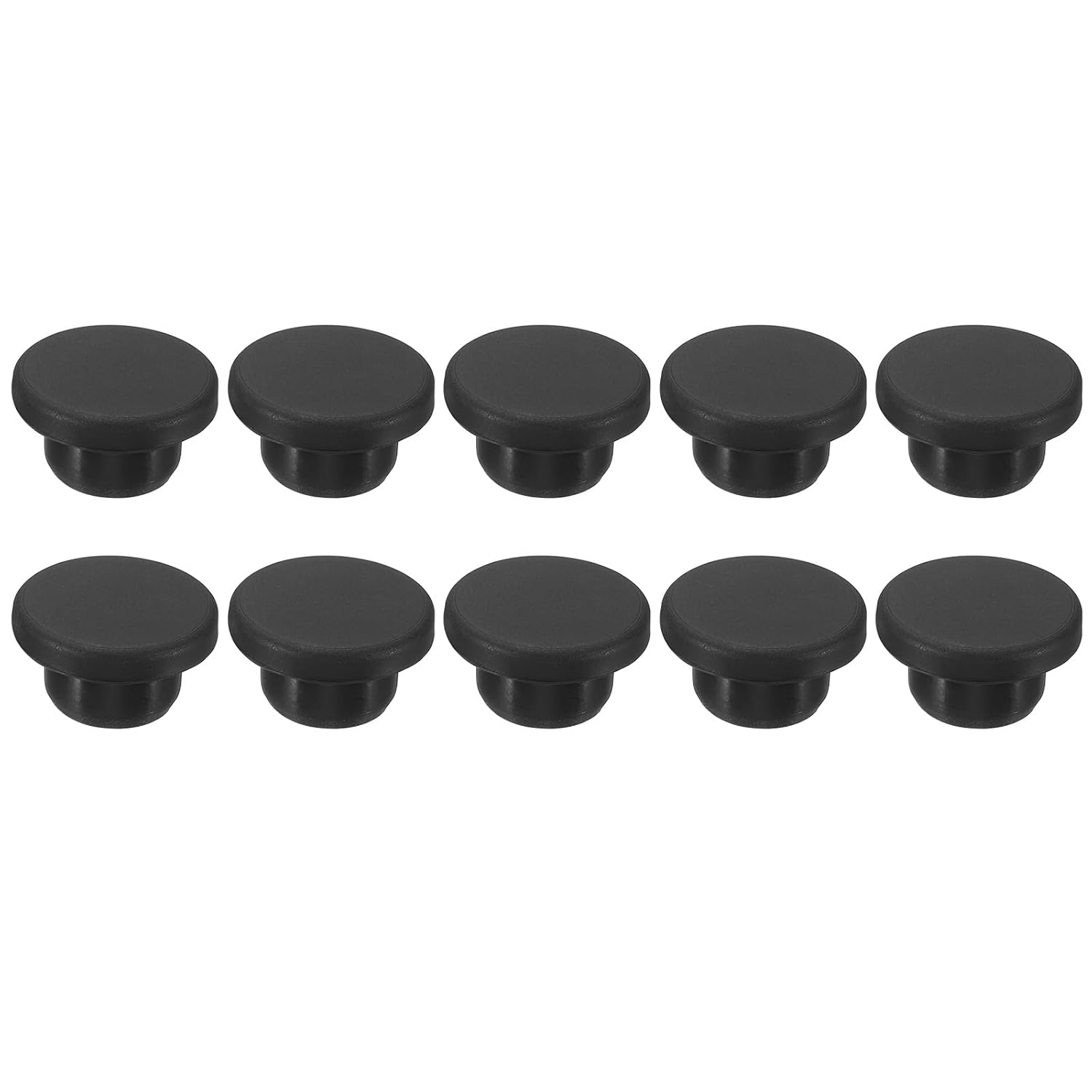 MECCANIXITY Silicone Rubber Hole Plug 17mm Diameter Soft Flexible Stopper for 16mm Hole Black 10 Pieces